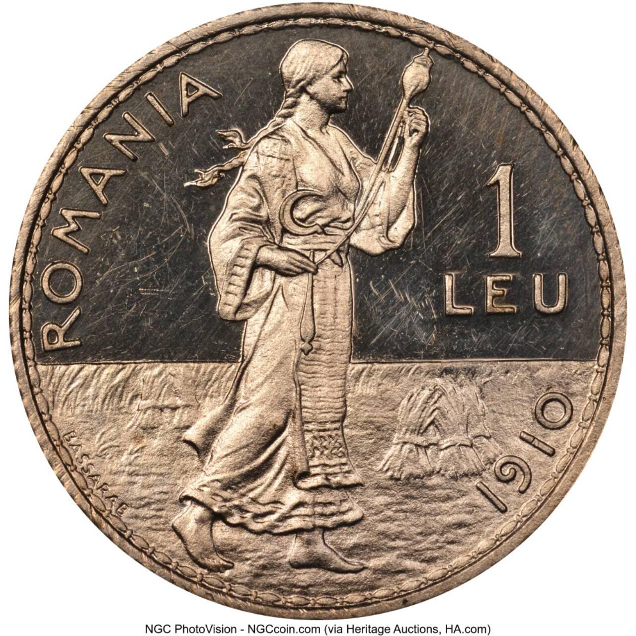 NGC PF64Cameo 保加利亚1910 精制LEU银币  