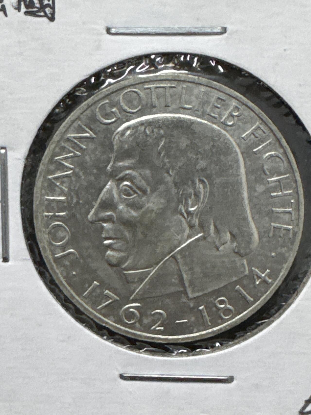 ❤️【币观天下】❤️ 第333期钱币拍卖- 2025.12.5周五晚上6点半场-长期征集拍品 德国1964年5马克费希特逝世150周年纪念币