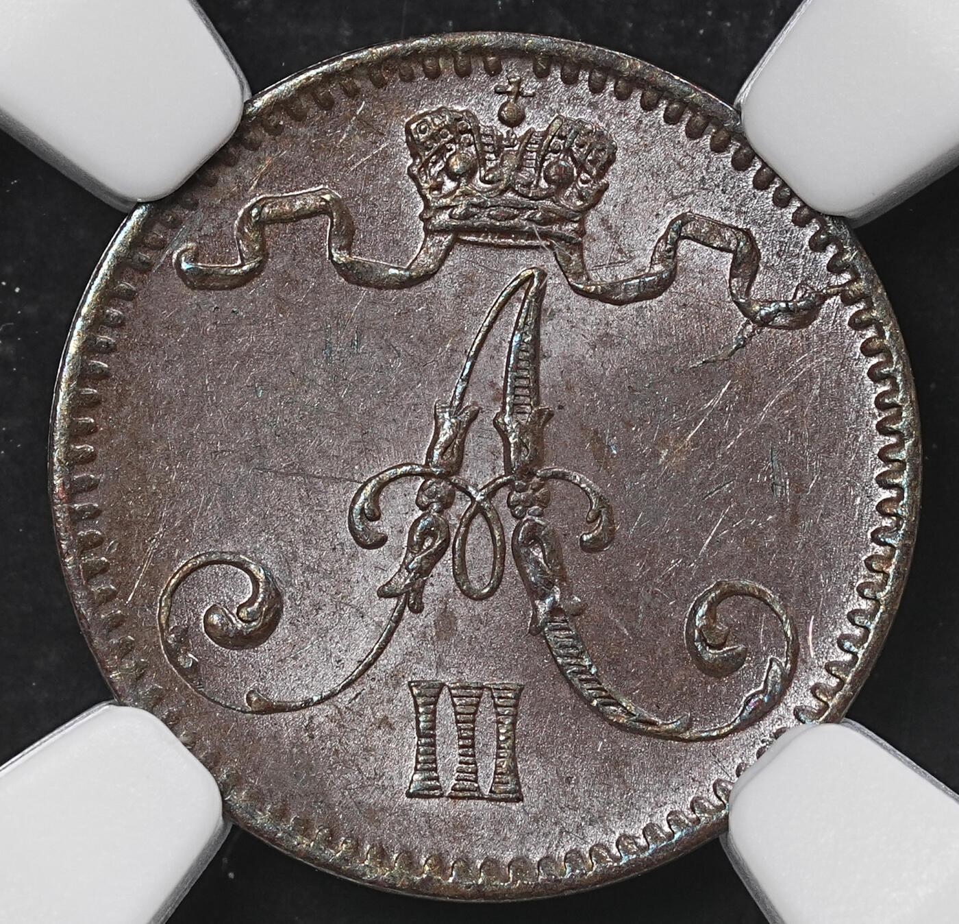 修遠堂世界钱币第九十六期 NGC评级 芬兰1盆尼铜币2枚