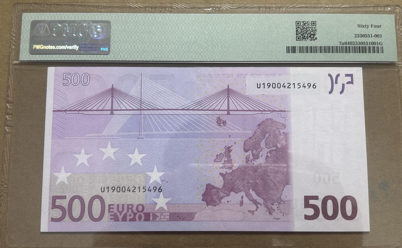 【礼羽收藏】🌏世界钱币拍卖第114期 2002版一签500欧元