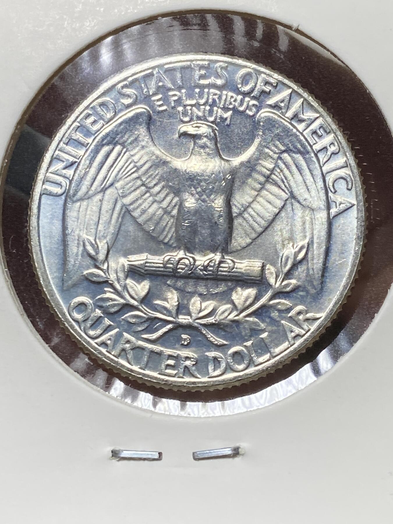 2025年第一百三十三场(总第一百五十九场）外国好品纸夹散币场(免佣金) 原光未流通–美国🇺🇸1964年1/4元银币(华盛顿1/4元第一版关门年，D标丹佛造，900高银)