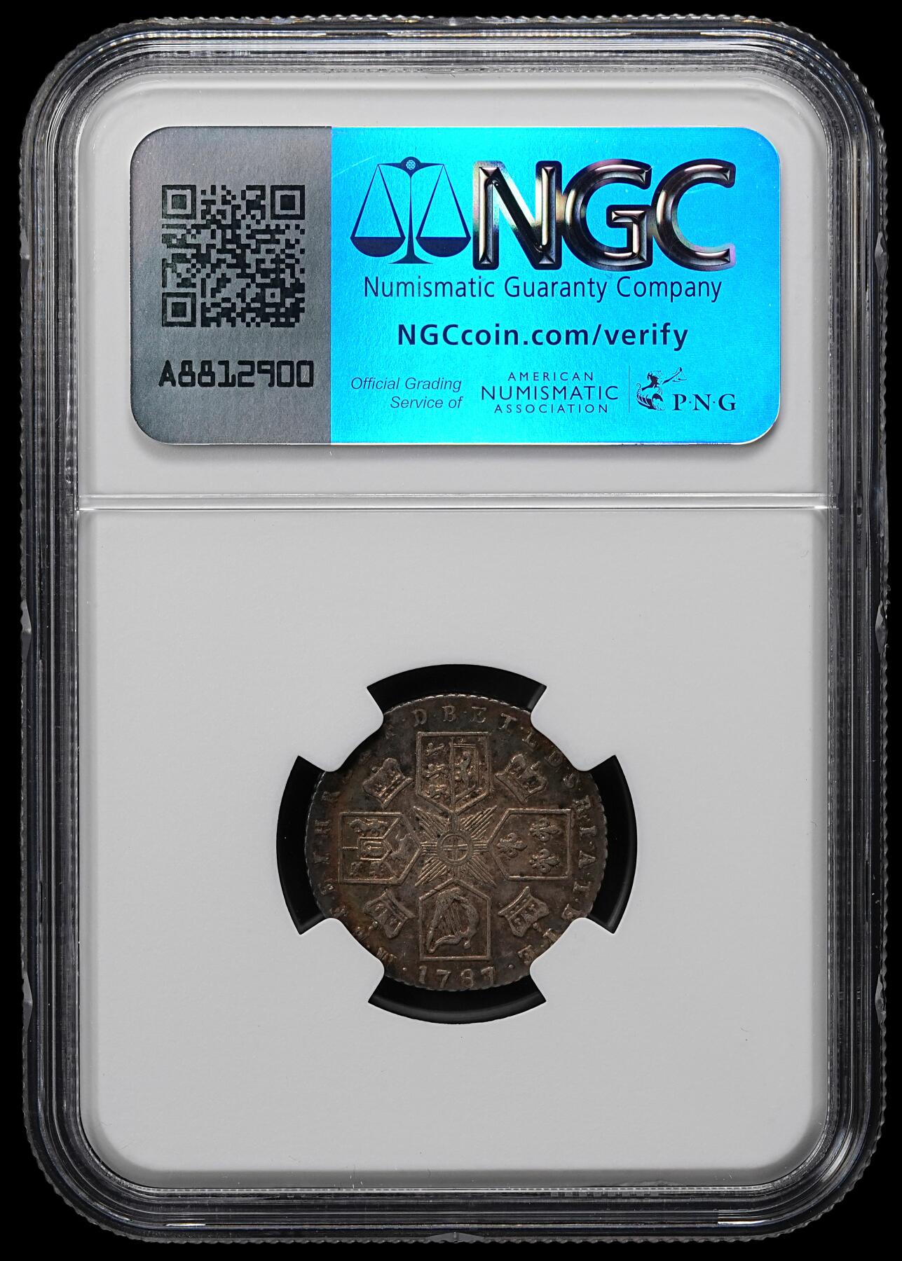修遠堂世界钱币第九十六期 NGC AU58 1787年英国6便士银币