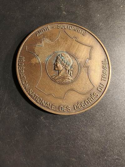 老王徽章第167期 - 法国劳动荣誉奖章百年纪念章      直径61mm.    重量68.5g