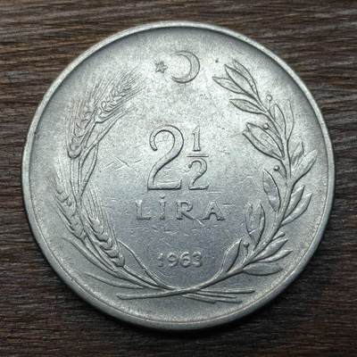 【铜匠收藏】★第134场★散币场，无佣金，30包邮。不满30元，支付5元运费。《接受代拍 代送NGC评级》 - 土耳其 1963年 2.5里拉