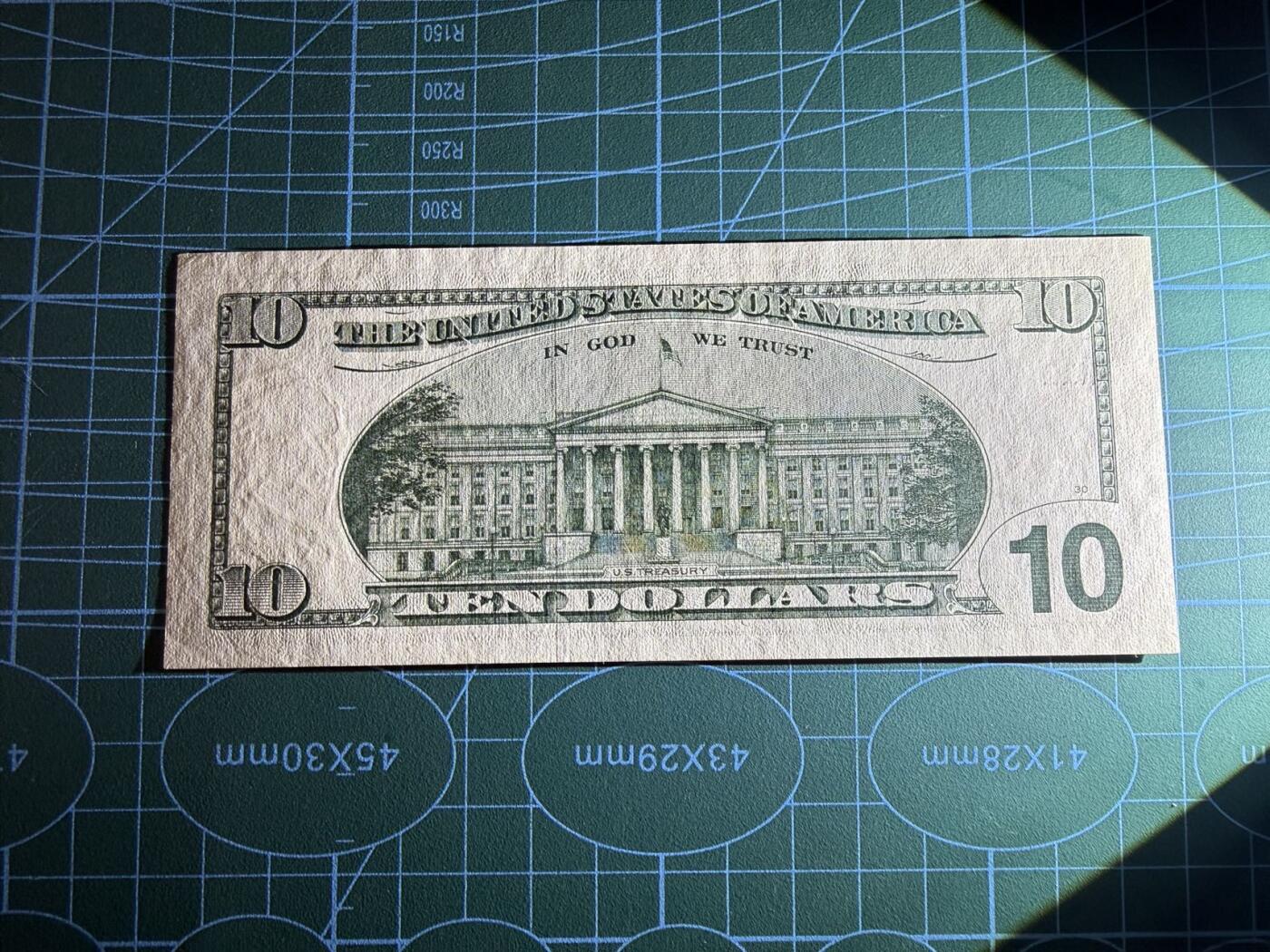 【炜奕收藏】，第五十二期 1999年美国10美元，UNC-品相