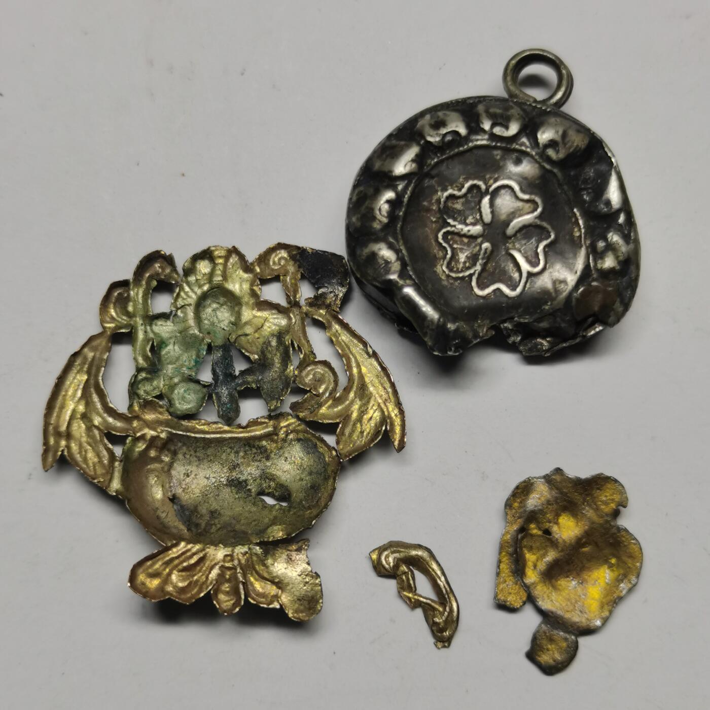 杂件专场85期 清代老银饰，残品