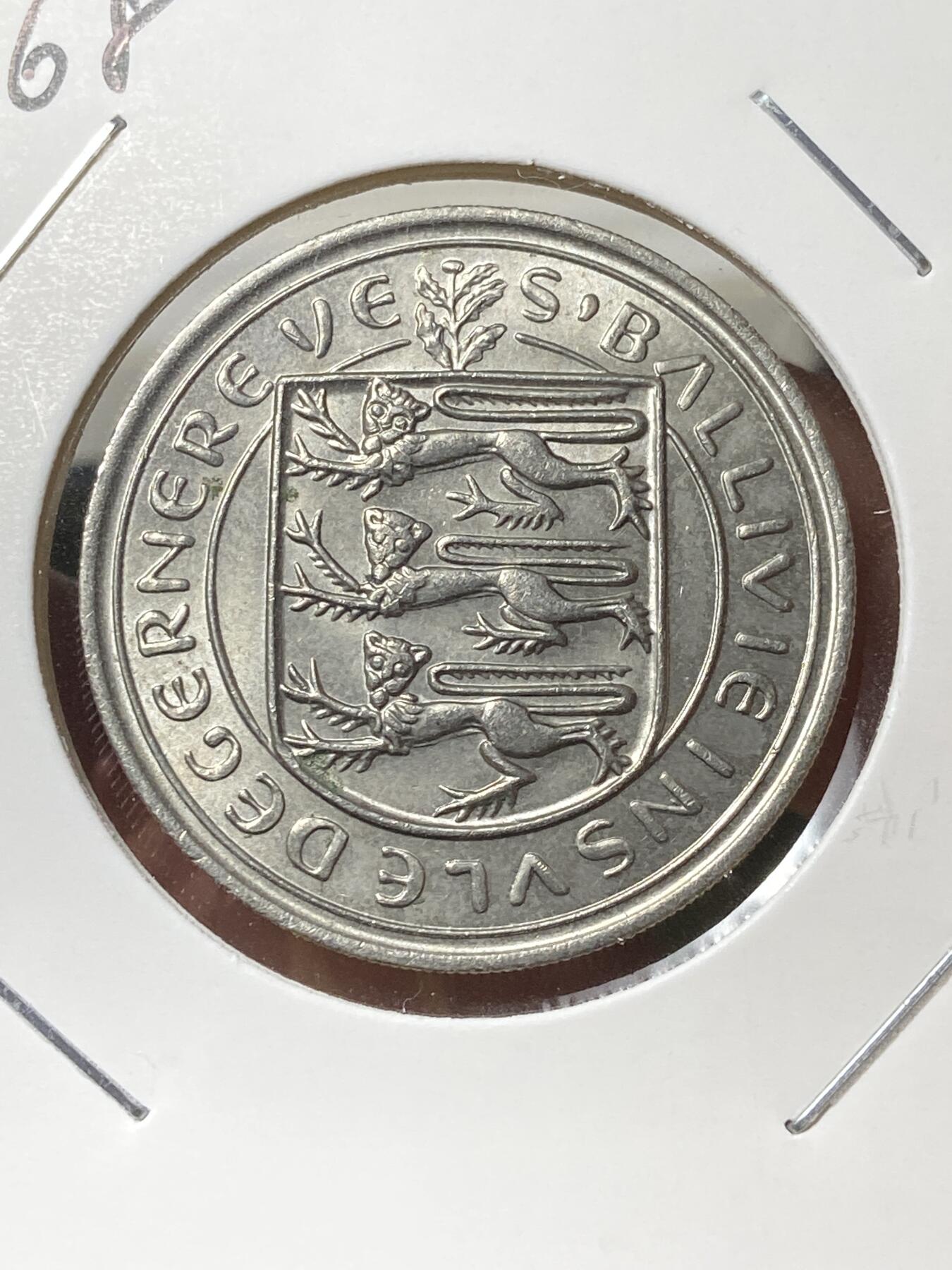 2025年第一百三十三场(总第一百五十九场）外国好品纸夹散币场(免佣金) 英属根西岛🇬🇬1968年10新便士(伊丽莎白二世时期，十进制第一版首发年)