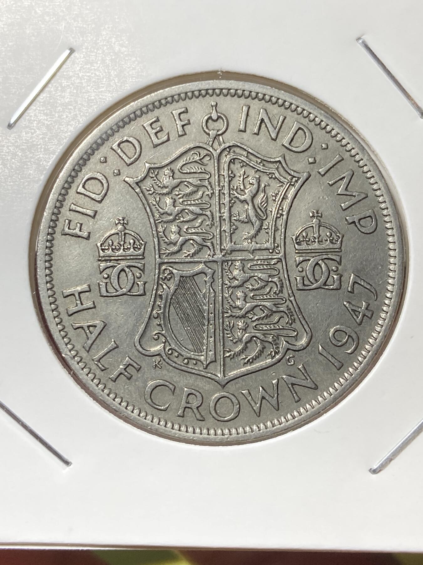 2025年第一百三十三场(总第一百五十九场）外国好品纸夹散币场(免佣金) 好品–英国🇬🇧1947年半克朗(乔治六世第二版，首发年仅发行2年)