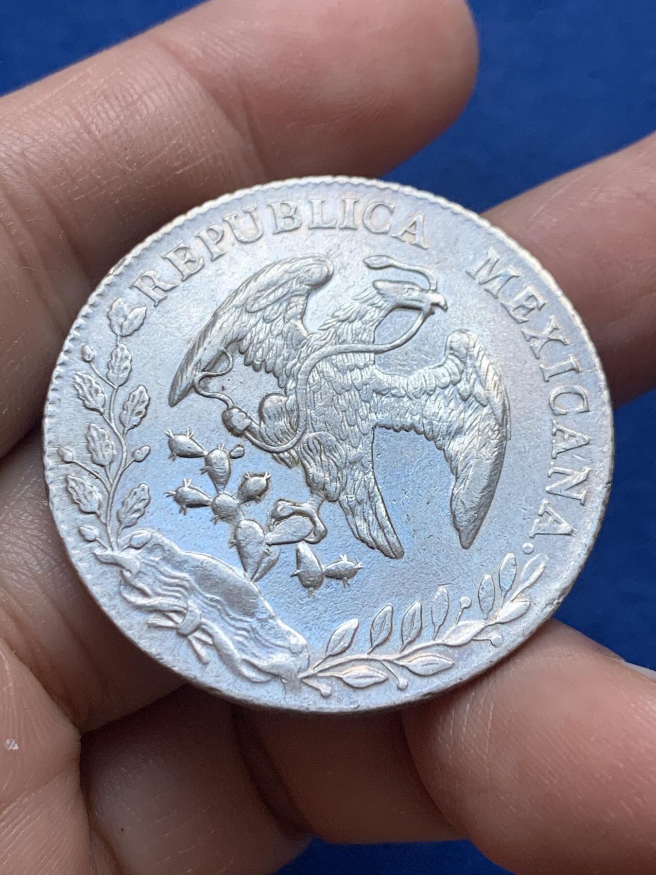 《竞宝斋》第444场 周日，周一，2场连拍 （全场包邮） 墨西哥1894 CA MM版 8R鹰洋银币 细节见图