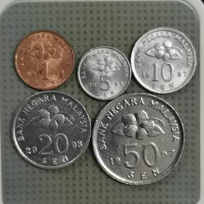 2025年第130场各国散币拍卖（总第130场） - 马来西亚民俗版5枚