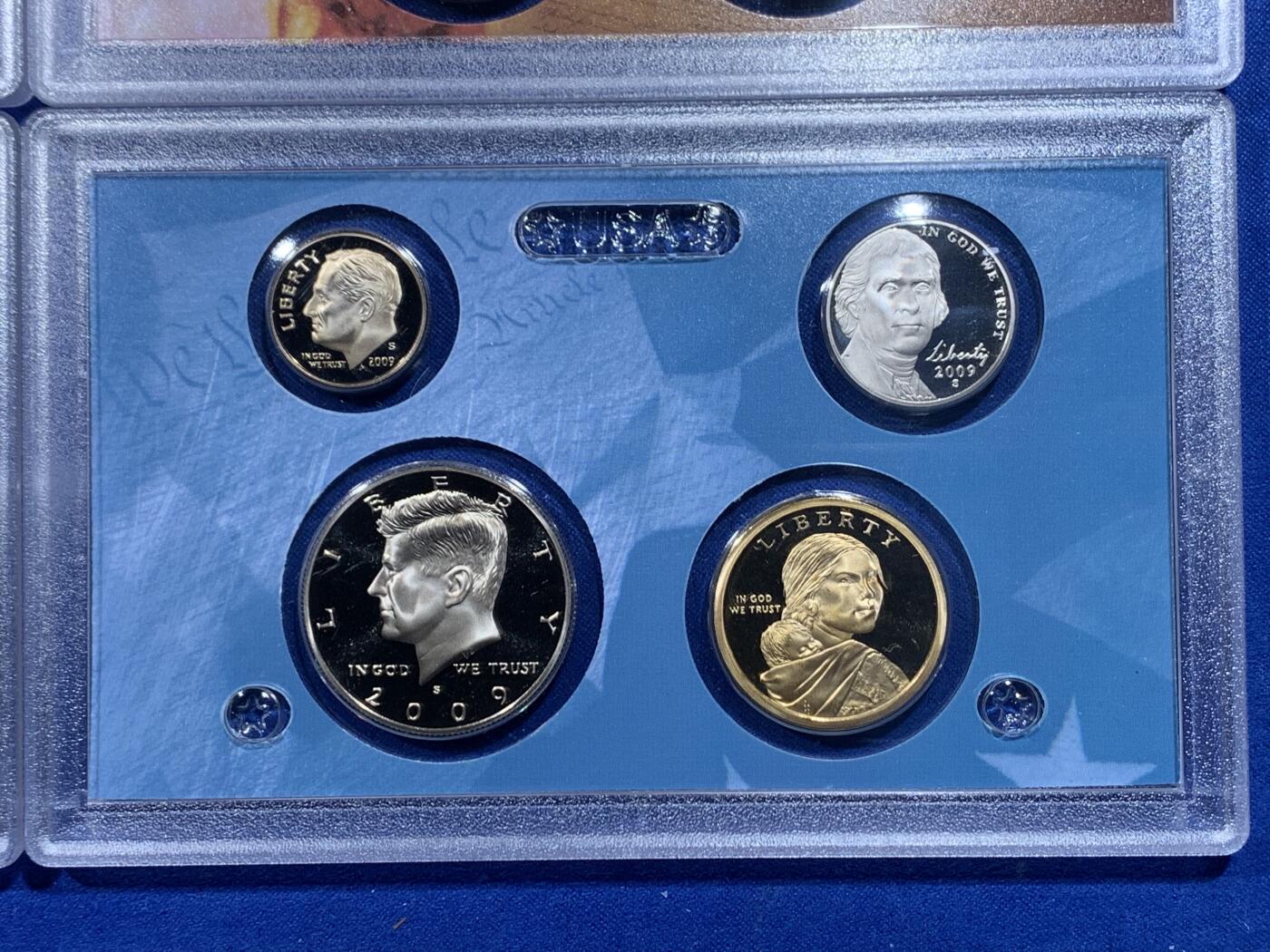 《竞宝斋》第444场 周日，周一，2场连拍 （全场包邮） 美国2009年套币4本 精制币 细节见图