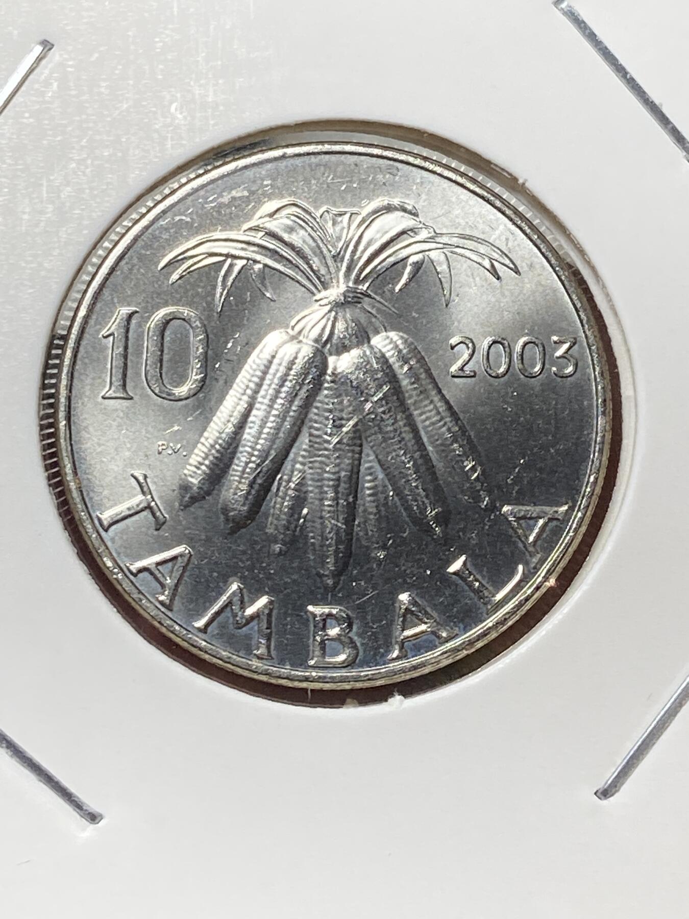 2025年第一百三十三场(总第一百五十九场）外国好品纸夹散币场(免佣金) 马拉维🇲🇼2003年10坦巴拉(第四套关门年)