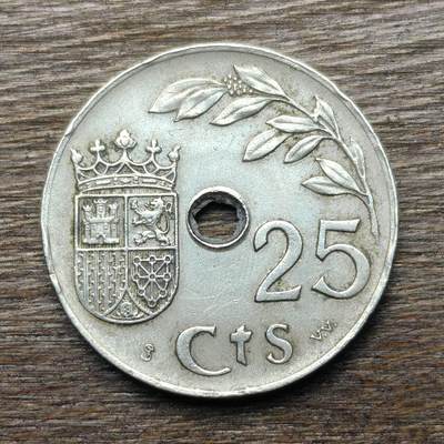 【铜匠收藏】★第135场★散币场，不寄存！！无佣金，30包邮。不满30元，支付5元运费。《接受代拍 代送NGC评级》 - 西班牙 1937年 25分 铜镍币