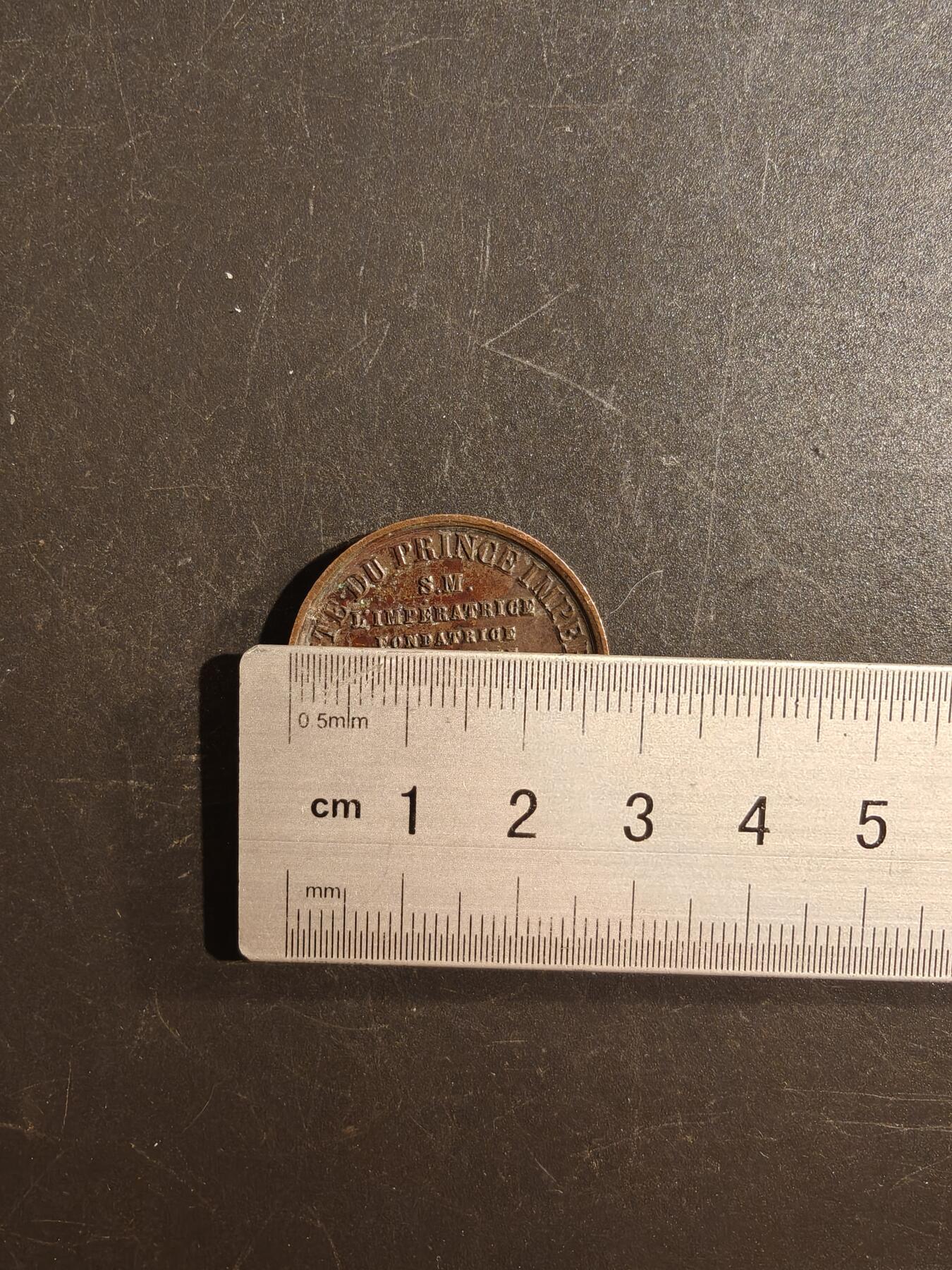 老王徽章第167期 法国拿破仑三世欧仁妮皇后创建帝国亲王协会大铜章    正面为王储拿破仑四世     直径27mm.     重量6.9g