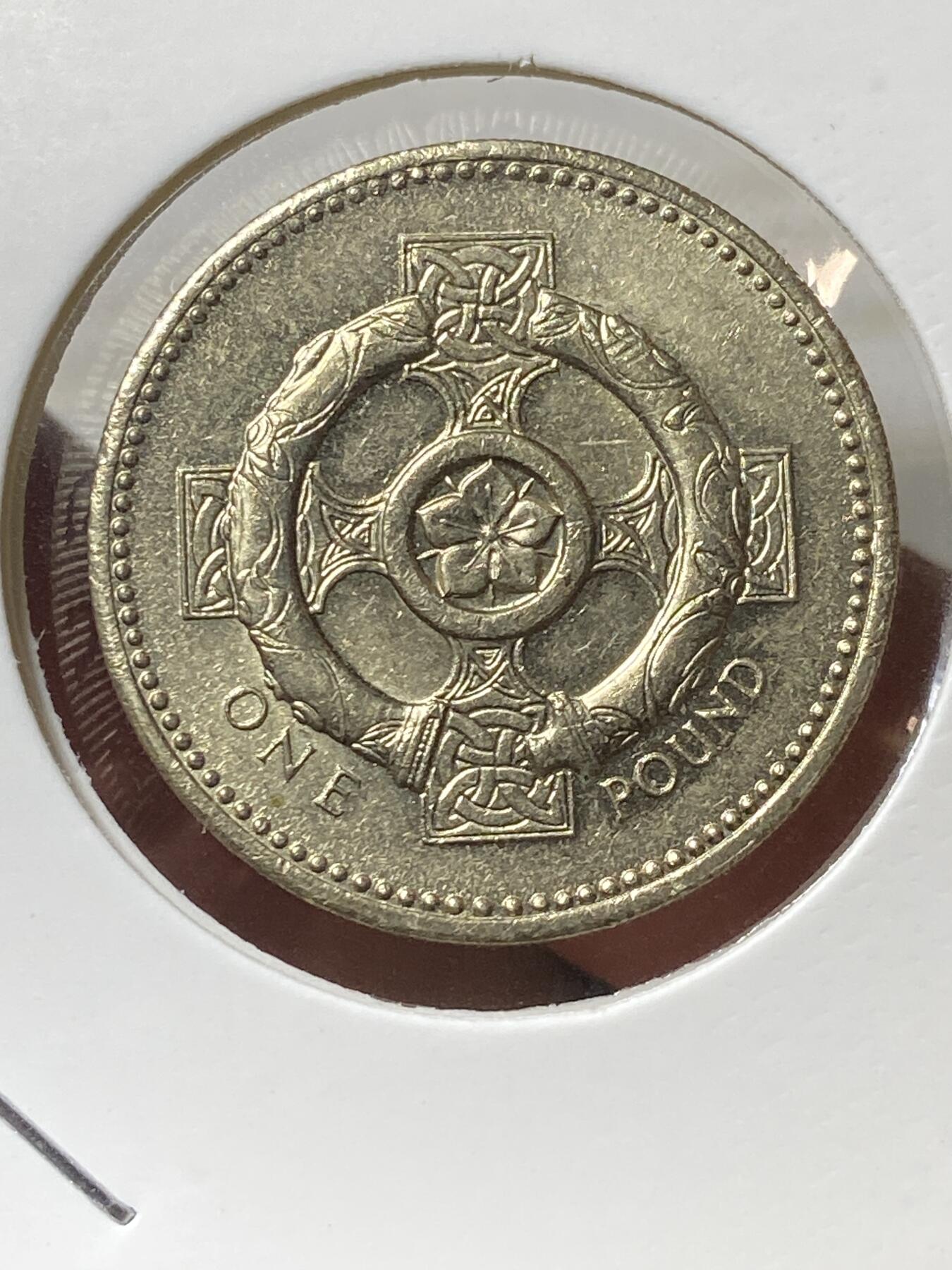 2025年第一百三十三场(总第一百五十九场）外国好品纸夹散币场(免佣金) 英国🇬🇧2001单年份1英镑(伊丽莎白二世老年，北爱尔兰凯尔特十字架)