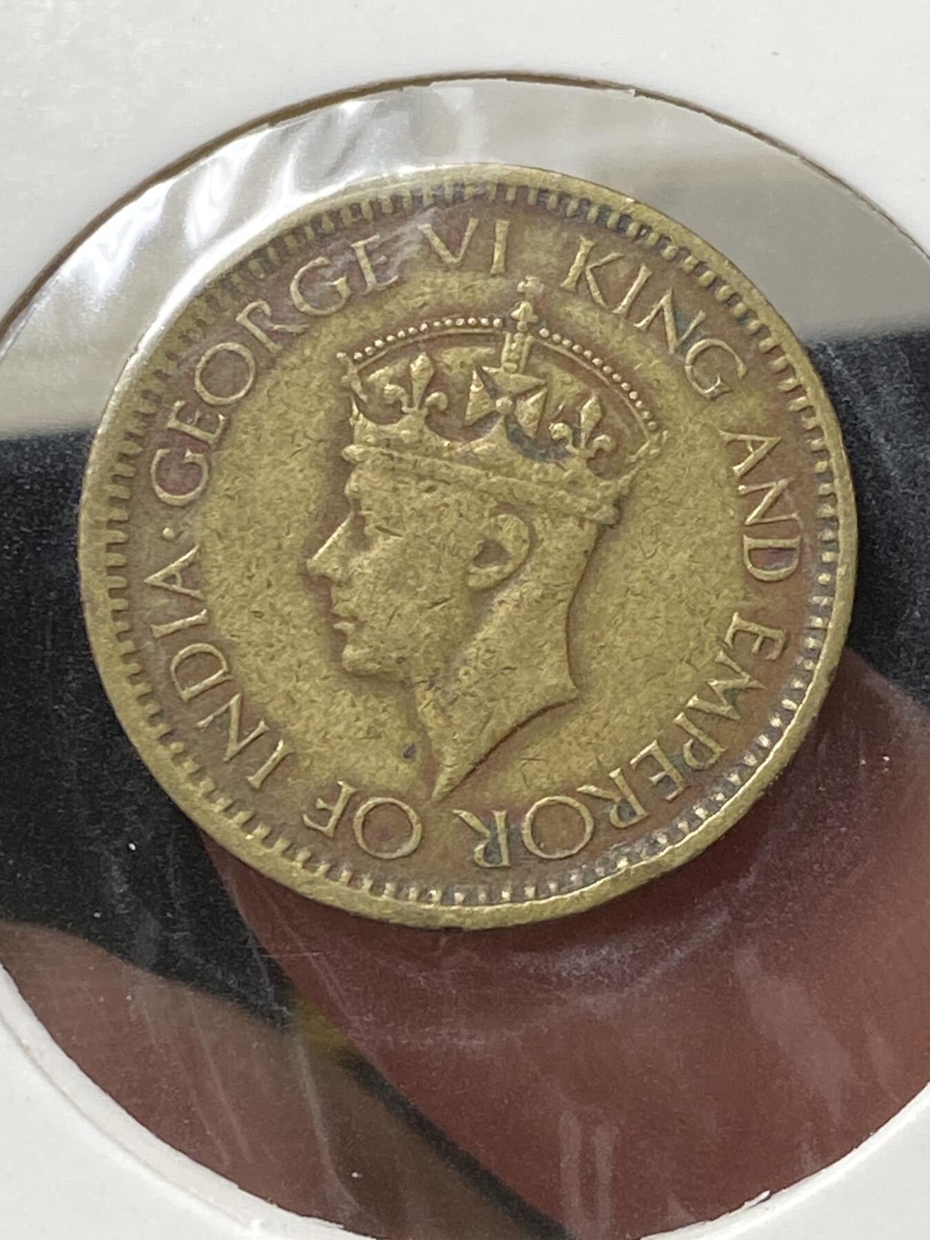 2025年第一百三十三场(总第一百五十九场）外国好品纸夹散币场(免佣金) 英属锡兰1943单年份25分(乔治六世第一套)