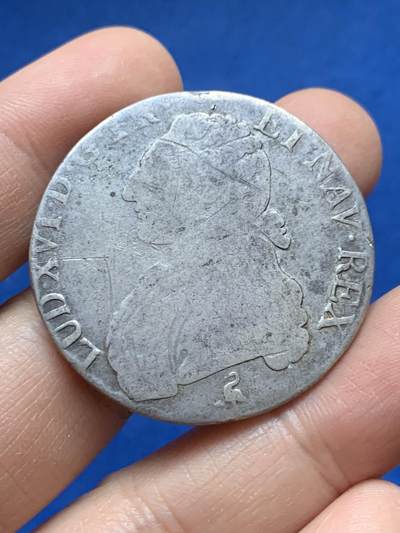 《竞宝斋》第444场 周日，周一，2场连拍 （全场包邮） - 法国1791年路易十六1埃居大银币 细节见图