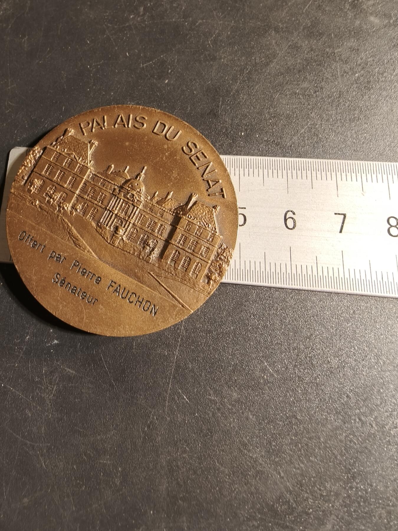 老王徽章第167期 法国参议院所在地卢森堡宫大铜章 高浮雕 直径50mm. 重量67.7g