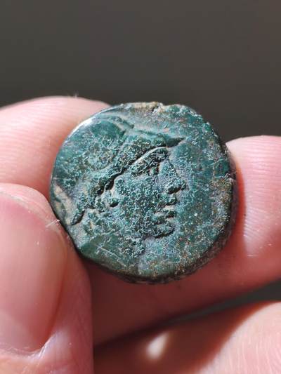 星盘世界钱币十二月六日古典币专场 - 本都王国阿瑞斯铜币 背面宝剑 写有城名阿米索 黑海地区造币