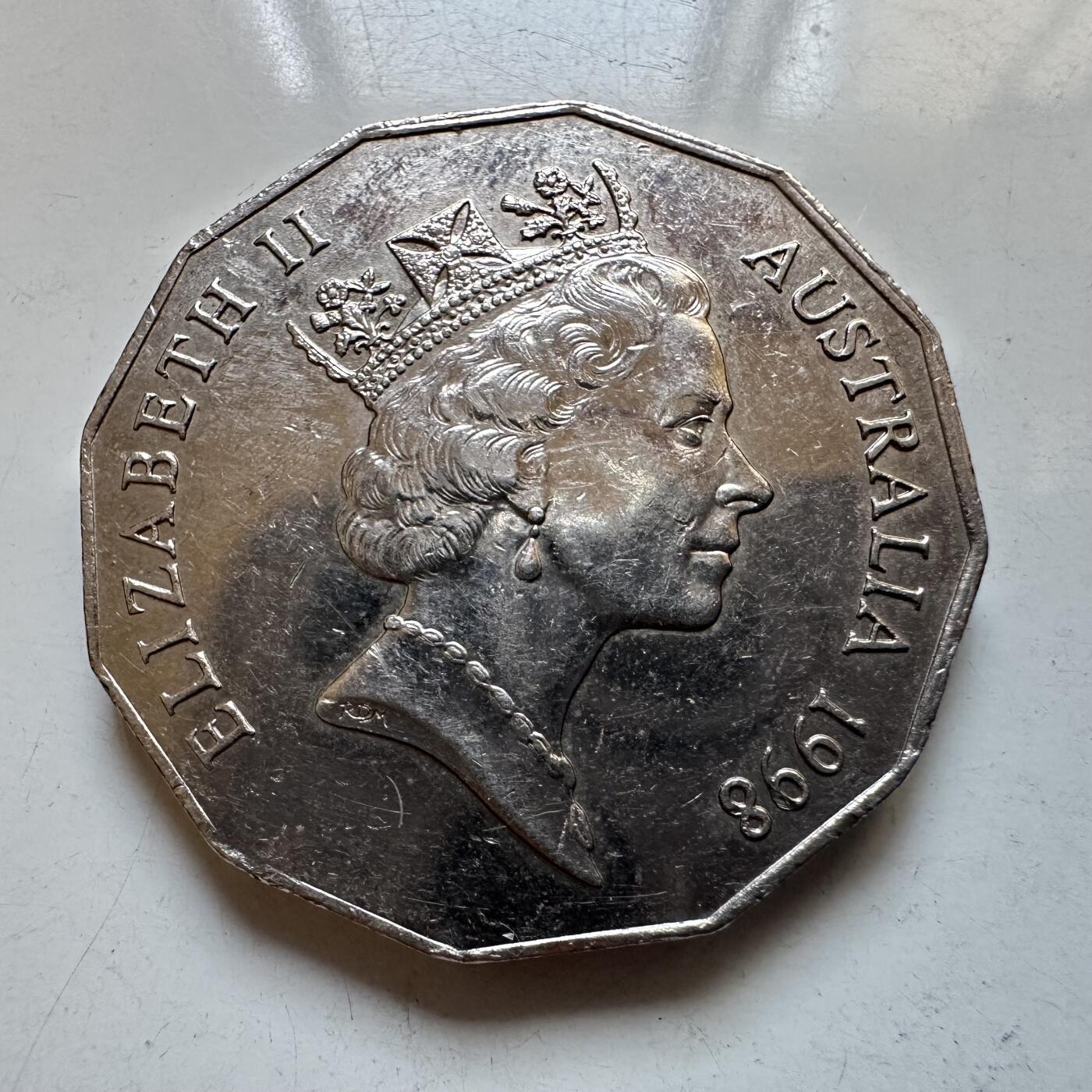 🌹外币初藏🌹🐯2025年第135场  每周二四六晚8️⃣点 接代拍 澳大利亚1998年50分纪念币