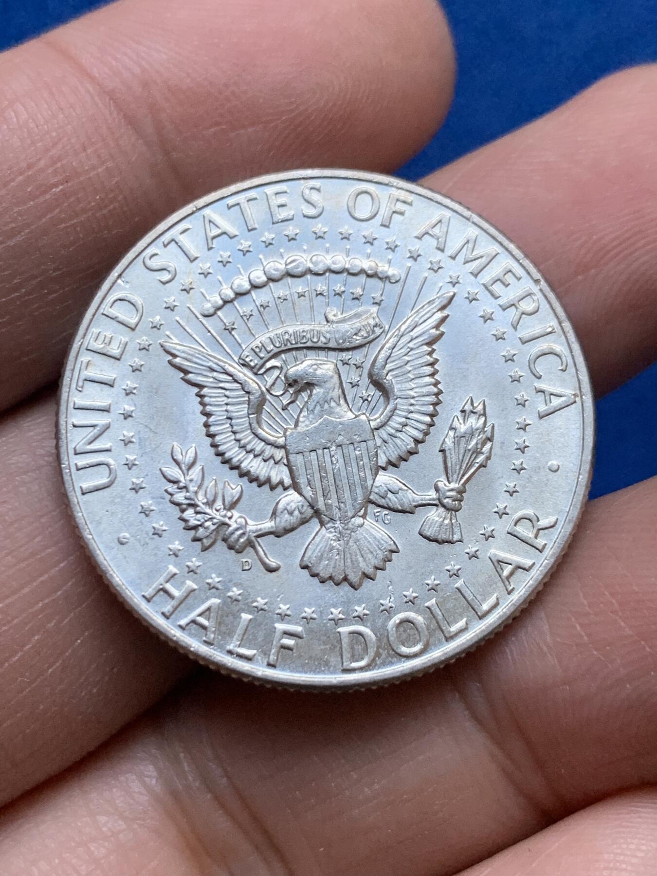 《竞宝斋》第444场 周日，周一，2场连拍 （全场包邮） 美国1964年半美元银币，12.5克，900银，银光闪闪