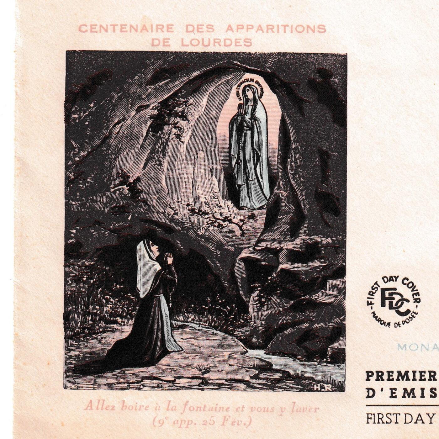 【良泉】【2025年最后一场】12月18日晚19.30点开拍！188组【直播场】西方古代钱币、丝路杂项、印章！ 【圣诞快乐！】1958年【摩纳哥】卢尔德圣母显灵一百周年，首日封