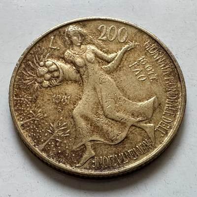 🌹外币初藏🌹🐯2025年第135场  每周二四六晚8️⃣点 接代拍 - 意大利1981年200里拉纪念币