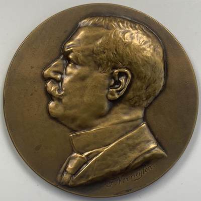 掌中浮雕-藏着的欧洲第044场 - 1911年比利时学校示威/集会铜章，60mm，77g