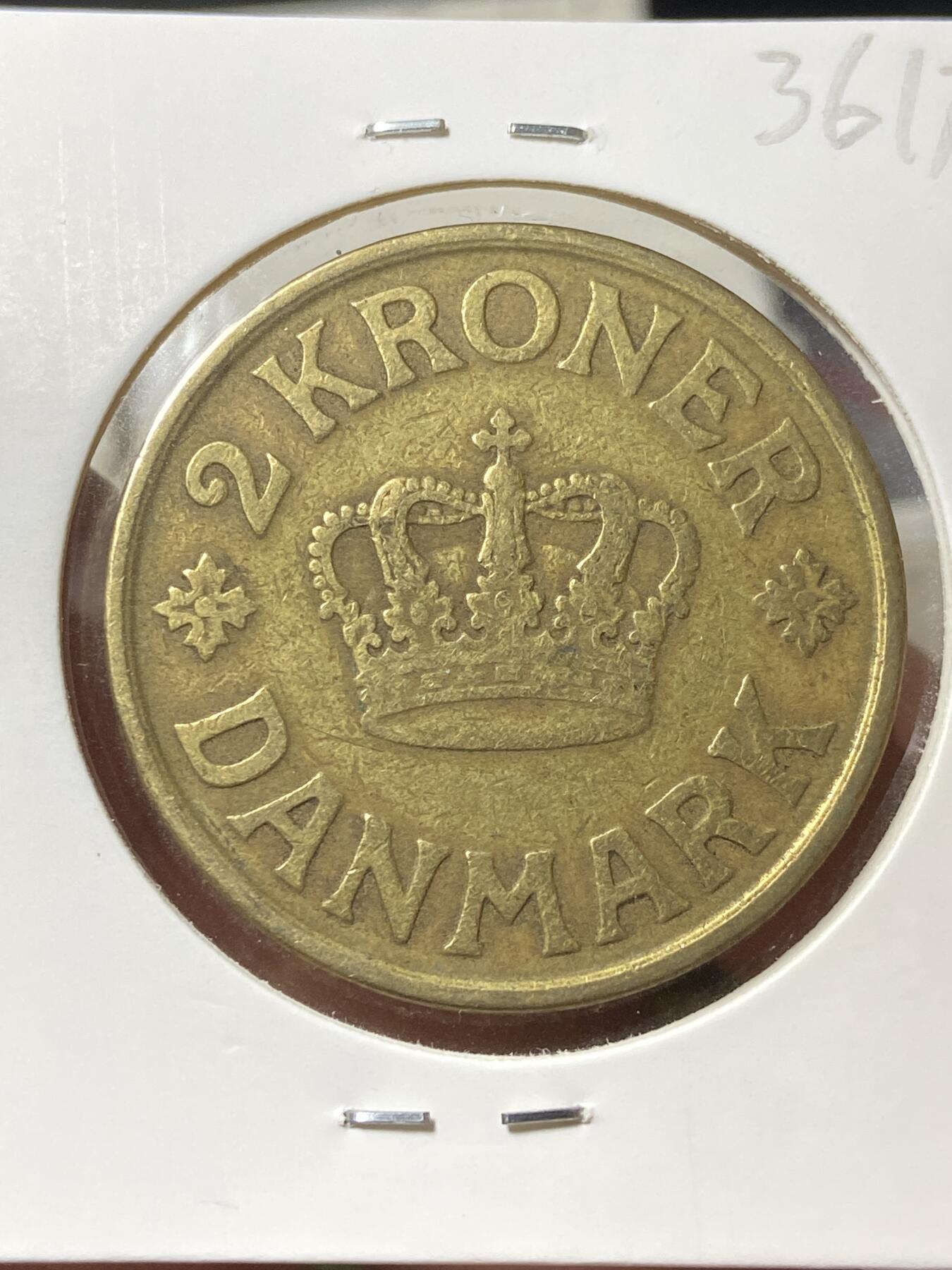2025年第一百三十三场(总第一百五十九场）外国好品纸夹散币场(免佣金) 丹麦🇩🇰1925年2克朗(克里斯蒂安十世第二版，HCN; GJ版，仅发行3年)