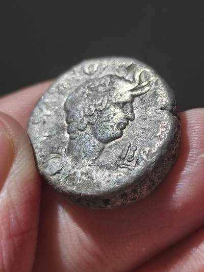 古罗马帝国暴君尼禄埃及行省少见象盔四德拉克马银币，亚历山大港打制于统治第12年（公元65/6年）