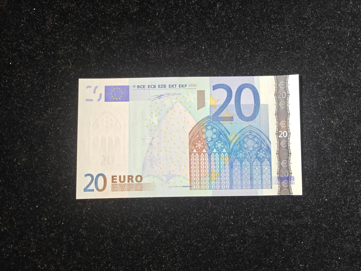 欧盟 V冠西班牙版 一签 20欧 全新UNC