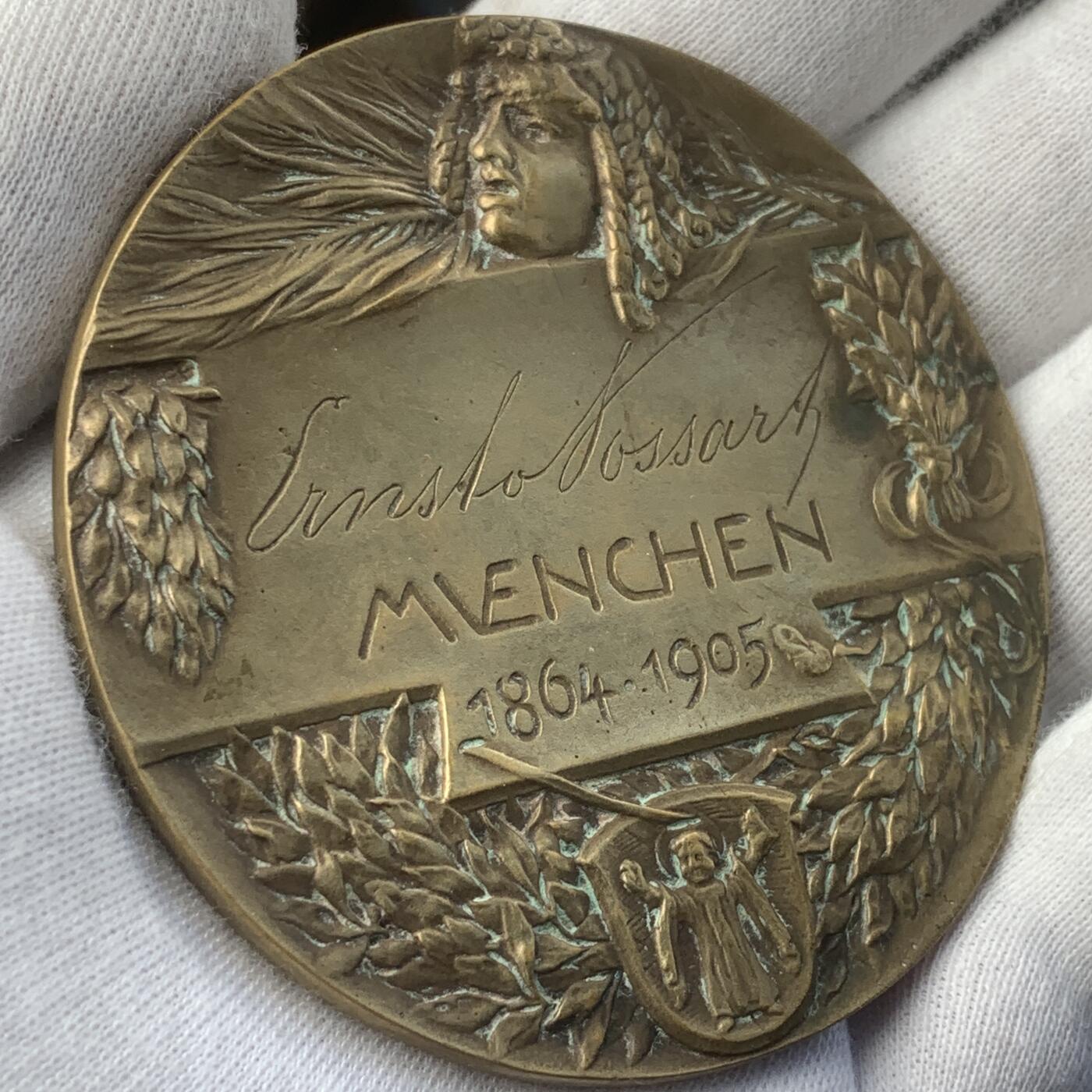 掌中浮雕-藏着的欧洲第044场 1905年德国恩斯特·冯·波萨尔特大铜章，68mm，卡尔哥茨作品