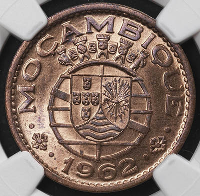 修遠堂世界钱币第九十六期 - NGC MS65RB 1962年葡属莫桑比克1埃斯库多铜币 少见的年份