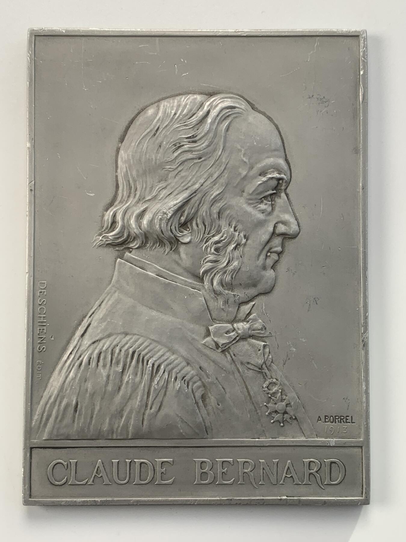 掌中浮雕-藏着的欧洲第044场 1913年法国科学家克洛德.贝尔纳白色金属纪念章，80*110mm，132g