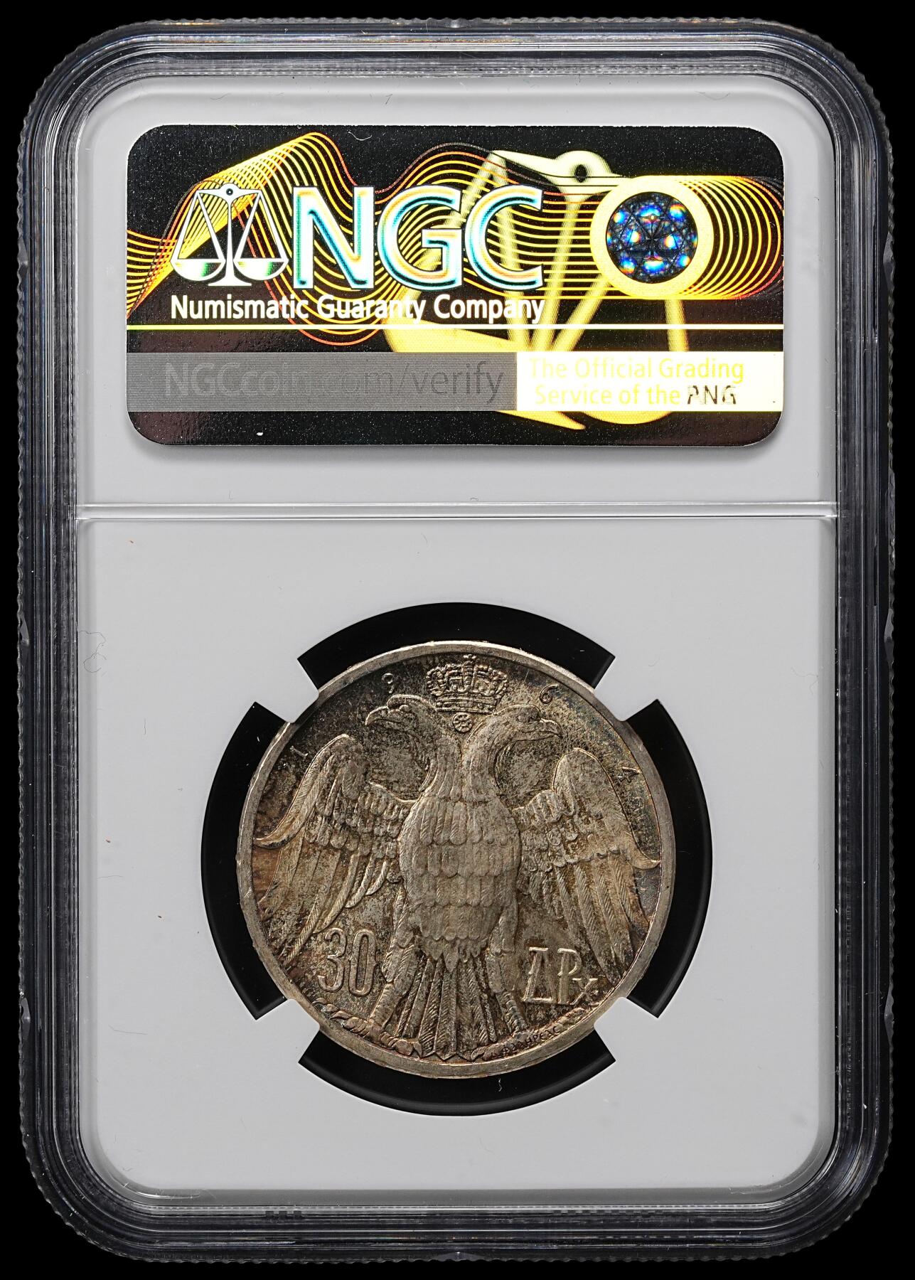 修遠堂世界钱币第九十六期 NGC MS65 1964年希腊国王大婚纪念30德拉克马银币