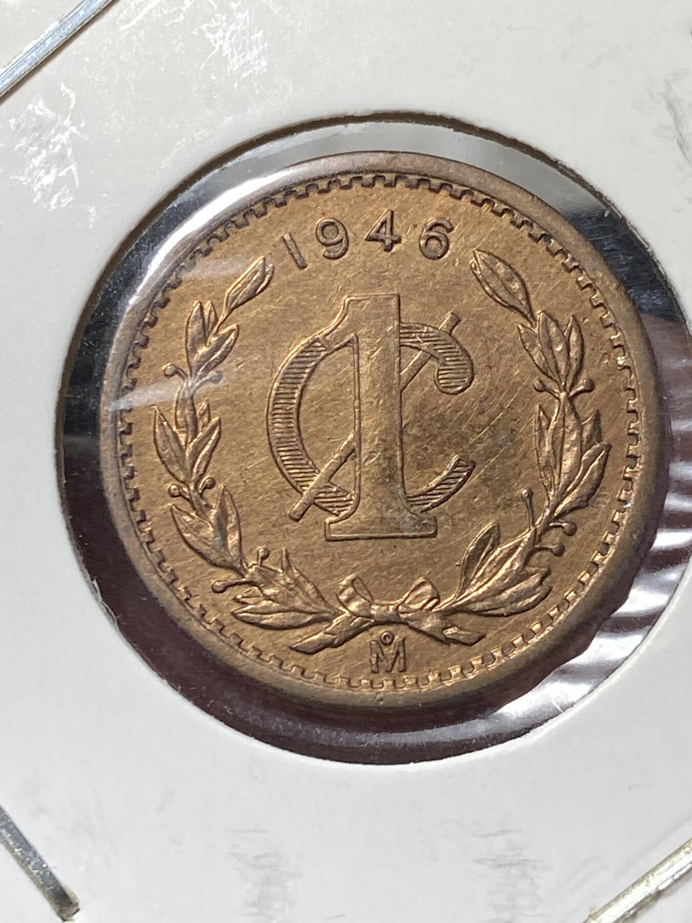 2025年第一百三十三场(总第一百五十九场）外国好品纸夹散币场(免佣金) 带光好品–墨西哥🇲🇽1946年1分