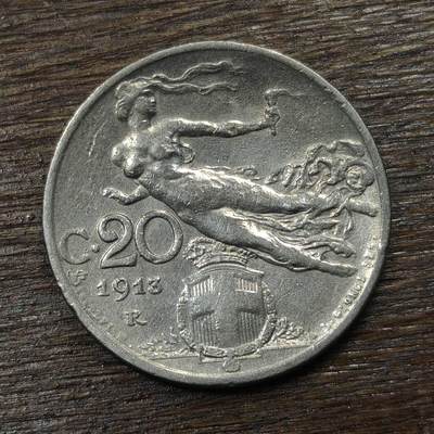 【铜匠收藏】★第134场★散币场，无佣金，30包邮。不满30元，支付5元运费。《接受代拍 代送NGC评级》 - 意大利 1913年 20分 自由女神 镍币