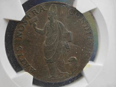 12月1日精品徽章专场 - 华夏评级 1791年英国金羊毛代用铜币