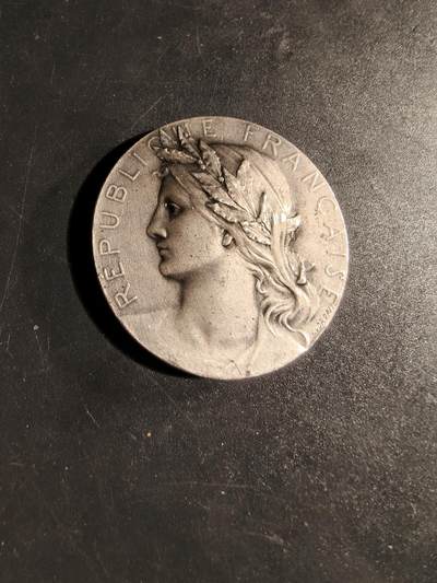 老王徽章第167期 - 法国全国S.I.C.A.E.联合会镀银大铜章     大师Dropsy作品     直径41mm.    重量42.3g