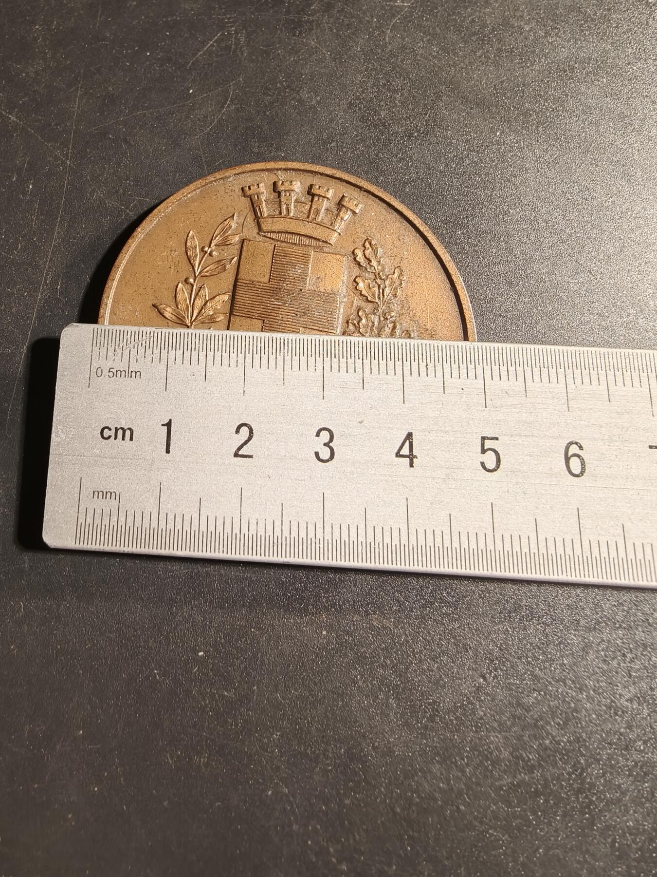 老王徽章第167期 法国北部省克鲁瓦市大铜章      直径50mm.    重量60g