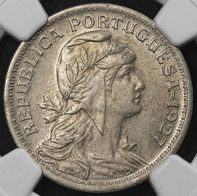 修遠堂世界钱币第九十六期 - NGC MS61 1927年葡萄牙50分 该图案首年份 MS少见