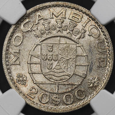 修遠堂世界钱币第九十六期 - NGC MS64 1960年葡属莫桑比克20埃斯库多银币
