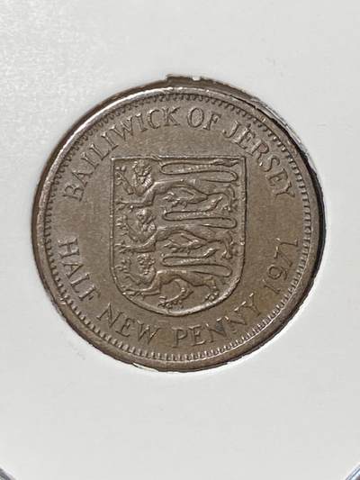 2025年第一百三十三场(总第一百五十九场）外国好品纸夹散币场(免佣金) - 英属泽西岛🇯🇪1971年半便士(伊丽莎白二世中年花冠第一套，首发年)