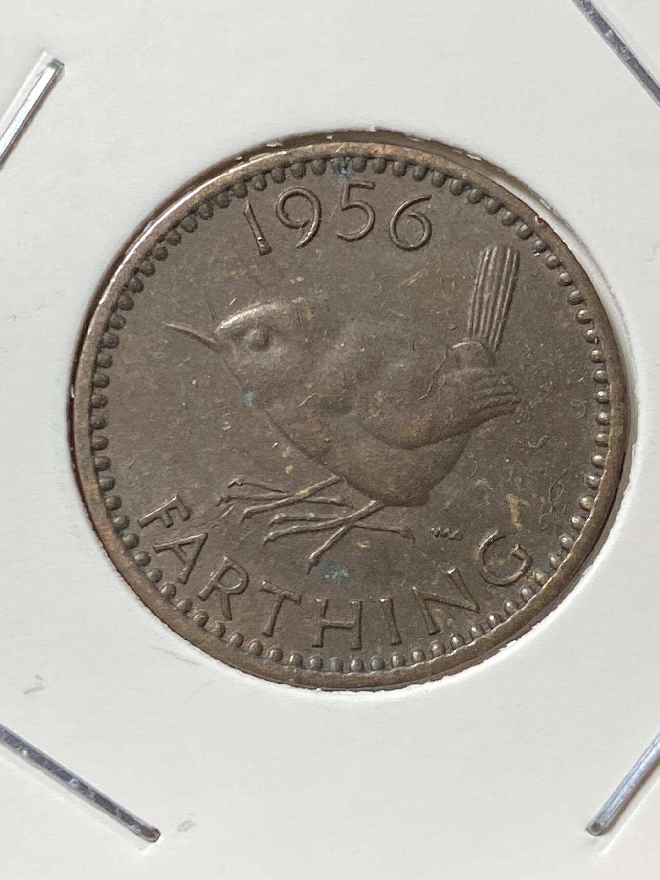 2025年第一百三十三场(总第一百五十九场）外国好品纸夹散币场(免佣金) 少见年份–英国🇬🇧1956年1法新(伊丽莎白二世青年桂冠，第二版关门年)