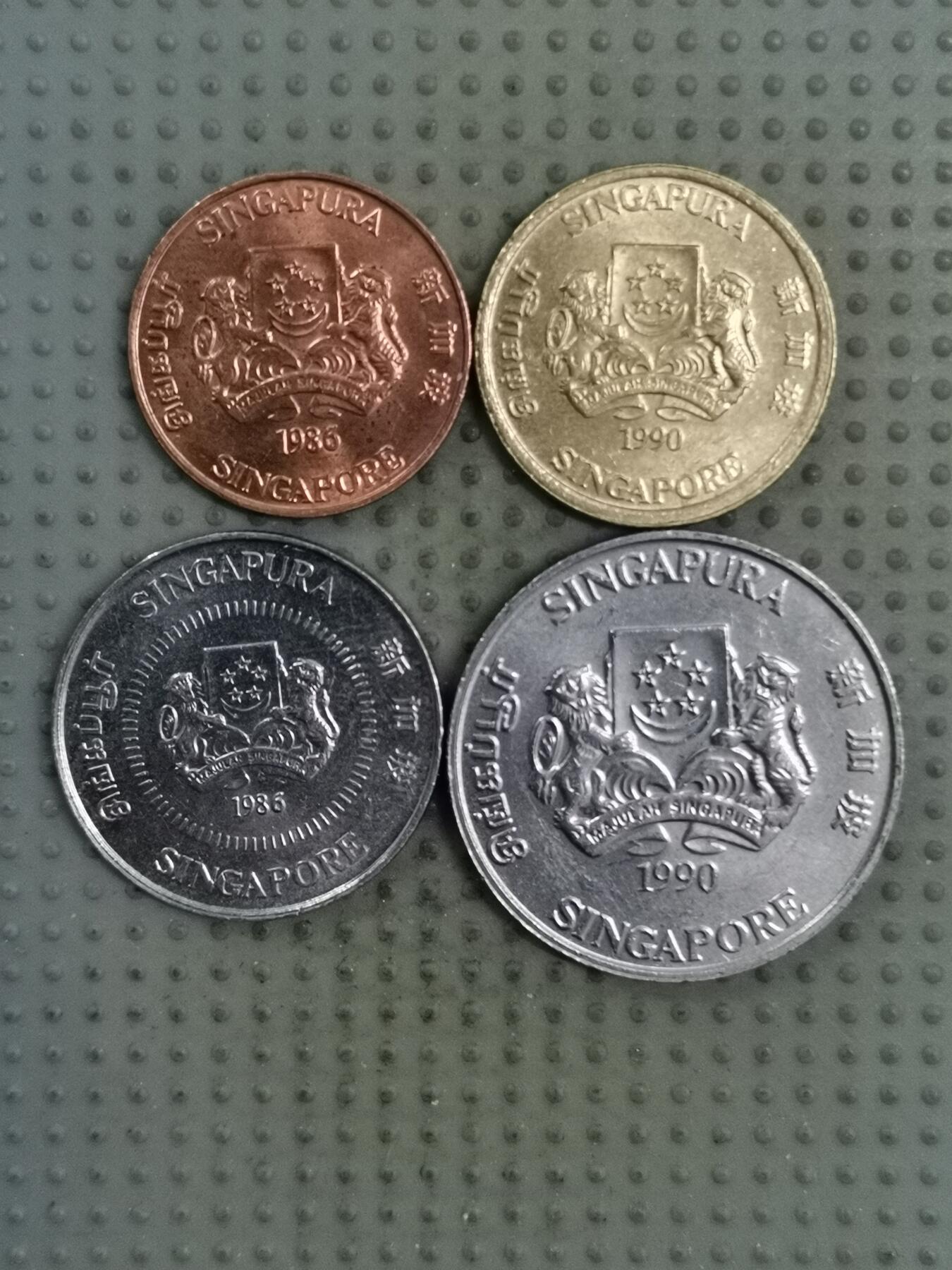 2025年第130场各国散币拍卖（总第130场） 新加坡高盾版4枚