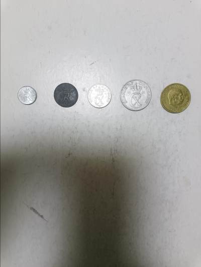 【20251204】非全新纸币和硬币第310场 - 丹麦早期5枚硬币各为不同版本