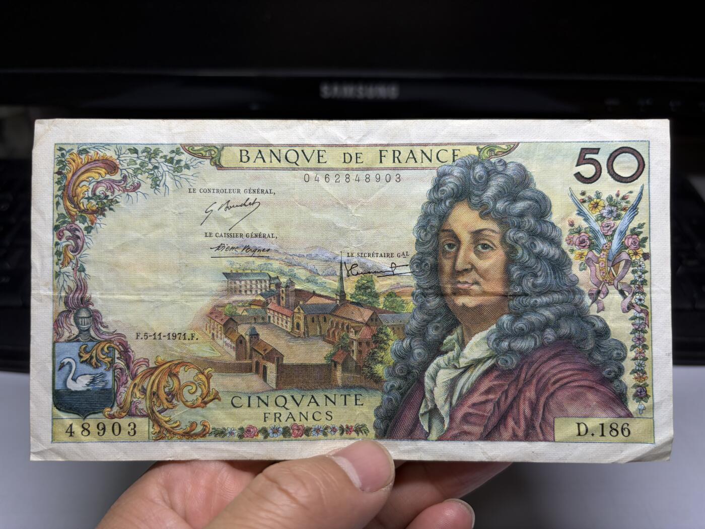 2025年集古藏今外币拍卖第十期-第10场—（总第290拍-纸币专场），本期拍完结算一次，发货时间2-3天，休息几天后继续新的一期拍卖。 1971年法国50法郎