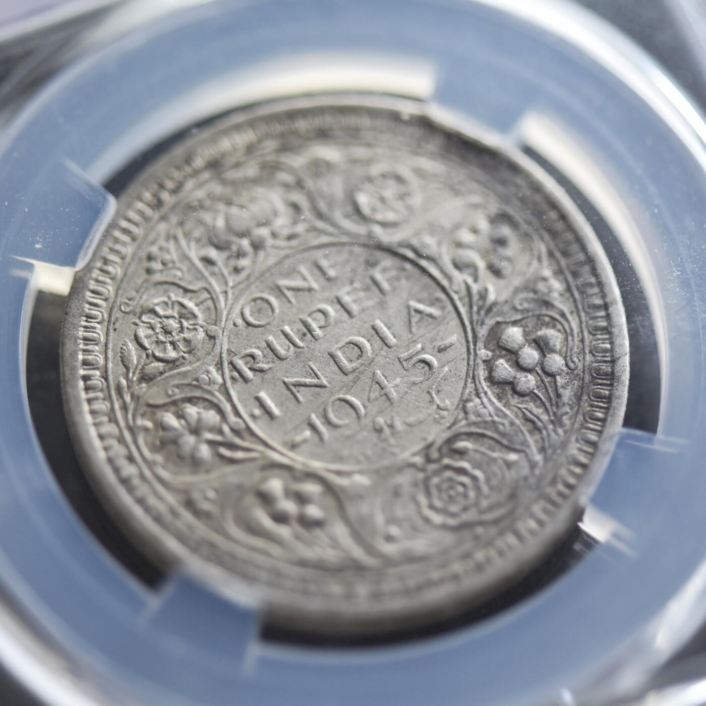 【良泉】【2025年最后一场】12月18日晚19.30点开拍！188组【直播场】西方古代钱币、丝路杂项、印章！  【藏家出品B】1945年，英属印度，乔治六世1卢比，银币