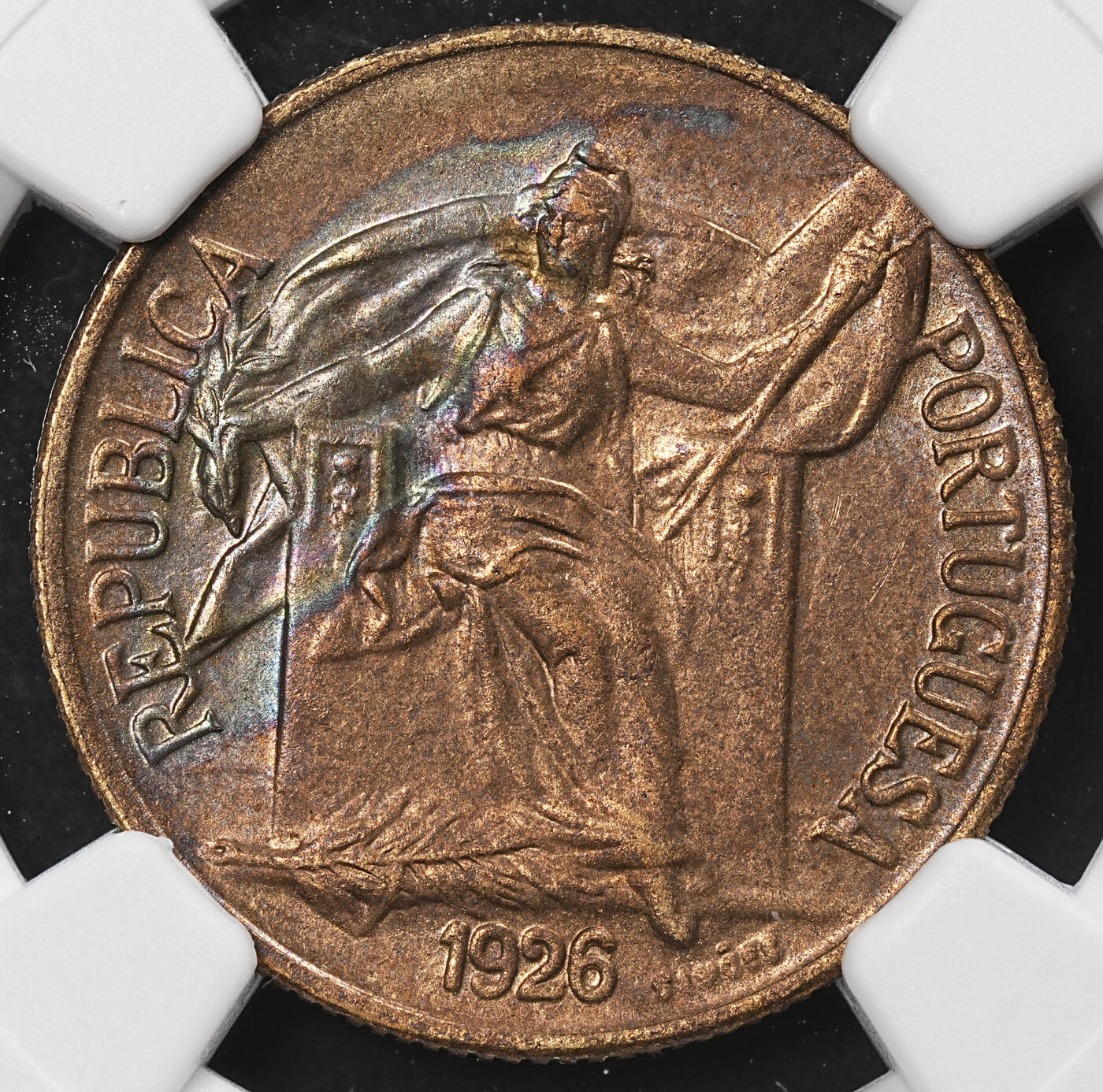 修遠堂世界钱币第九十六期 NGC MS62 1926年葡萄牙50分