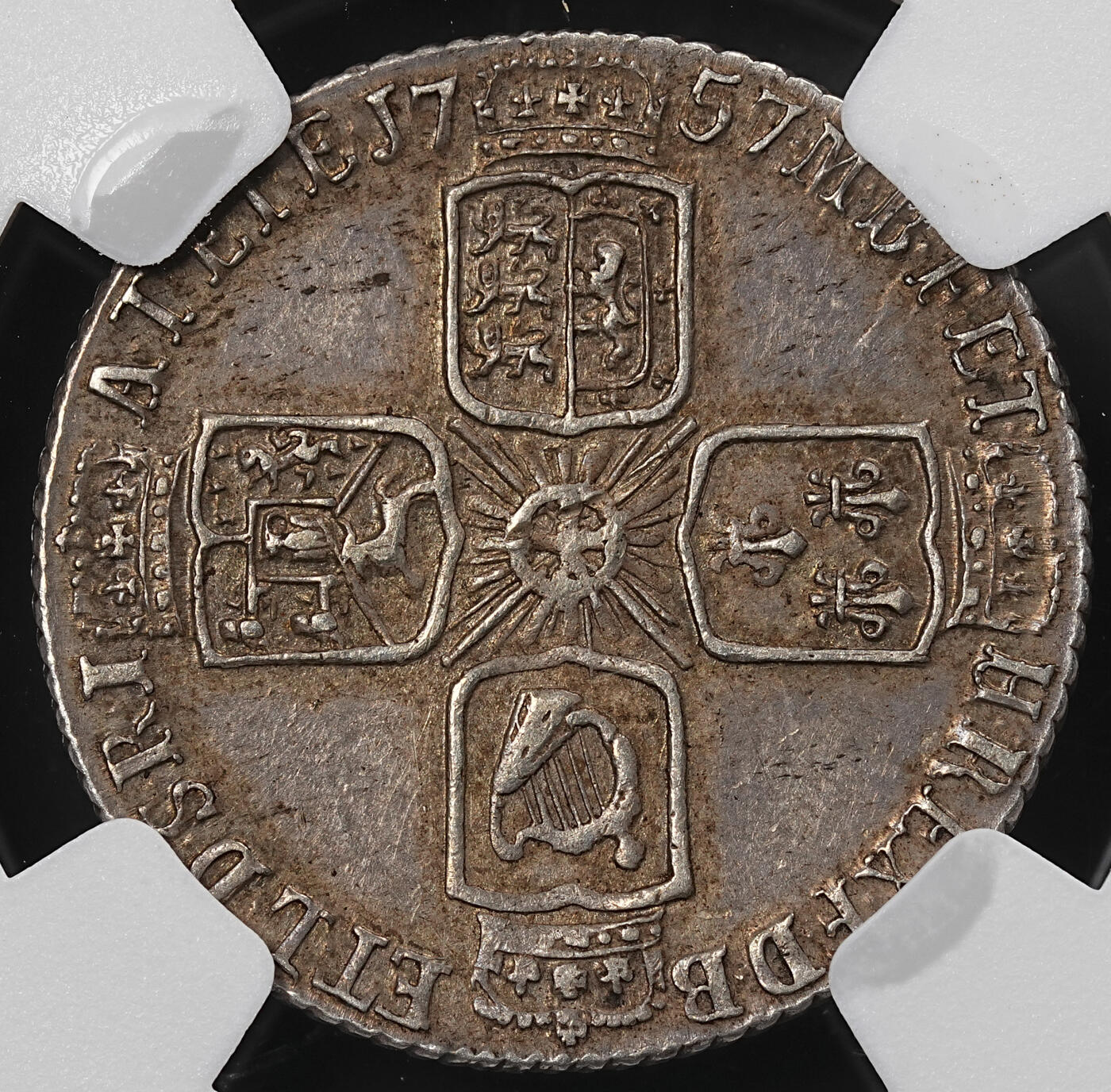 修遠堂世界钱币第九十六期 NGC AU50 1757年英国6便士银币